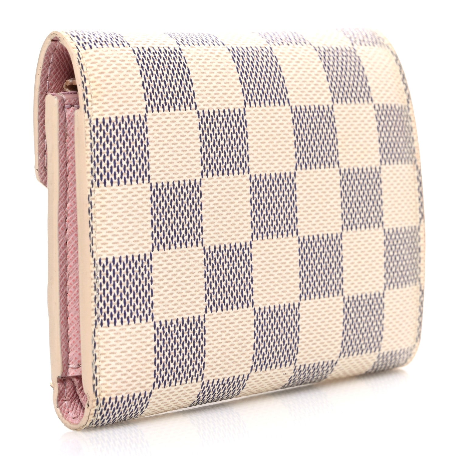 Louis Vuitton Damier Azur Victorine Wallet Rose Ballerine 3 of 7