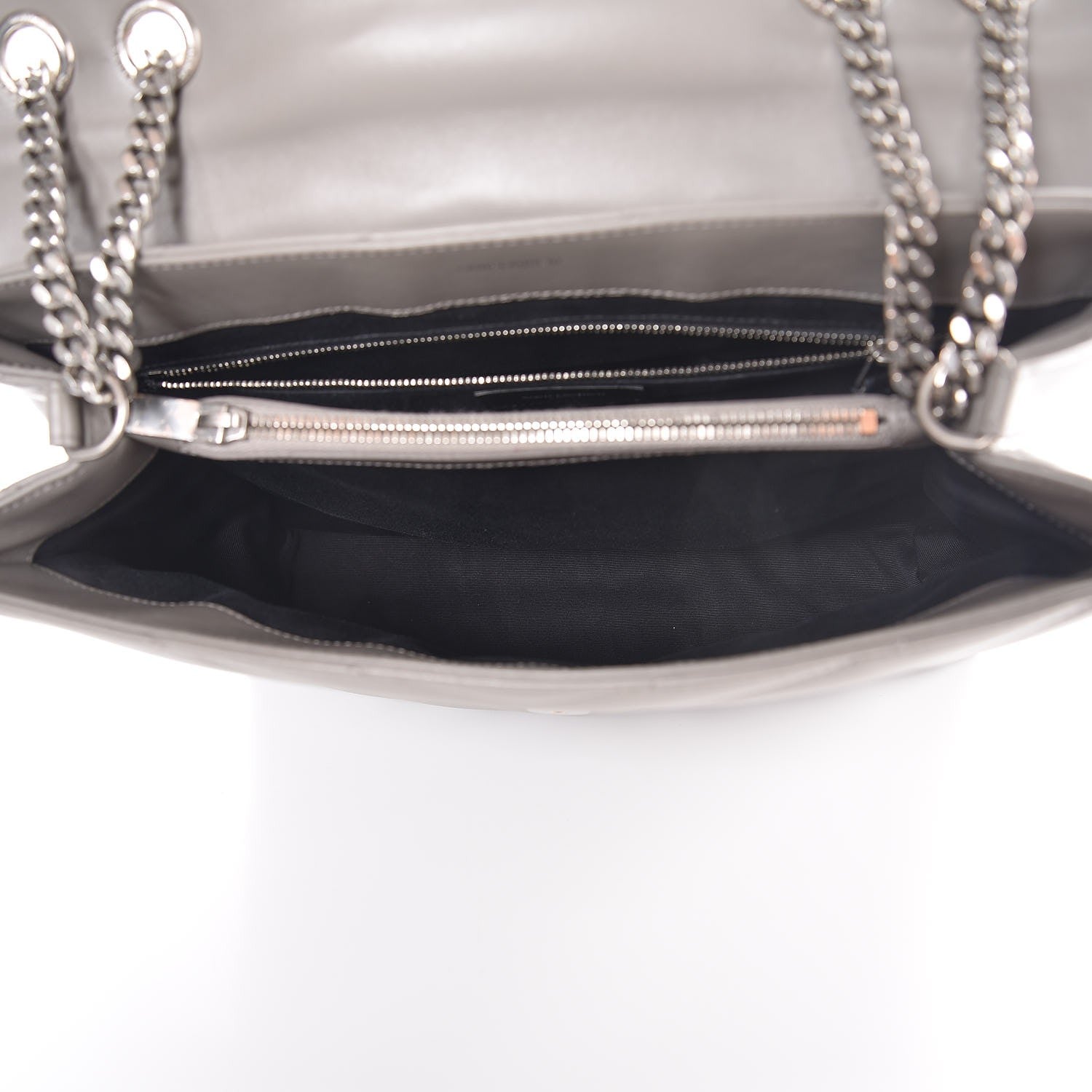Saint Laurent Calfskin Y Quilted Monogram Medium Loulou Chain Satchel Light Gray 5 of 8