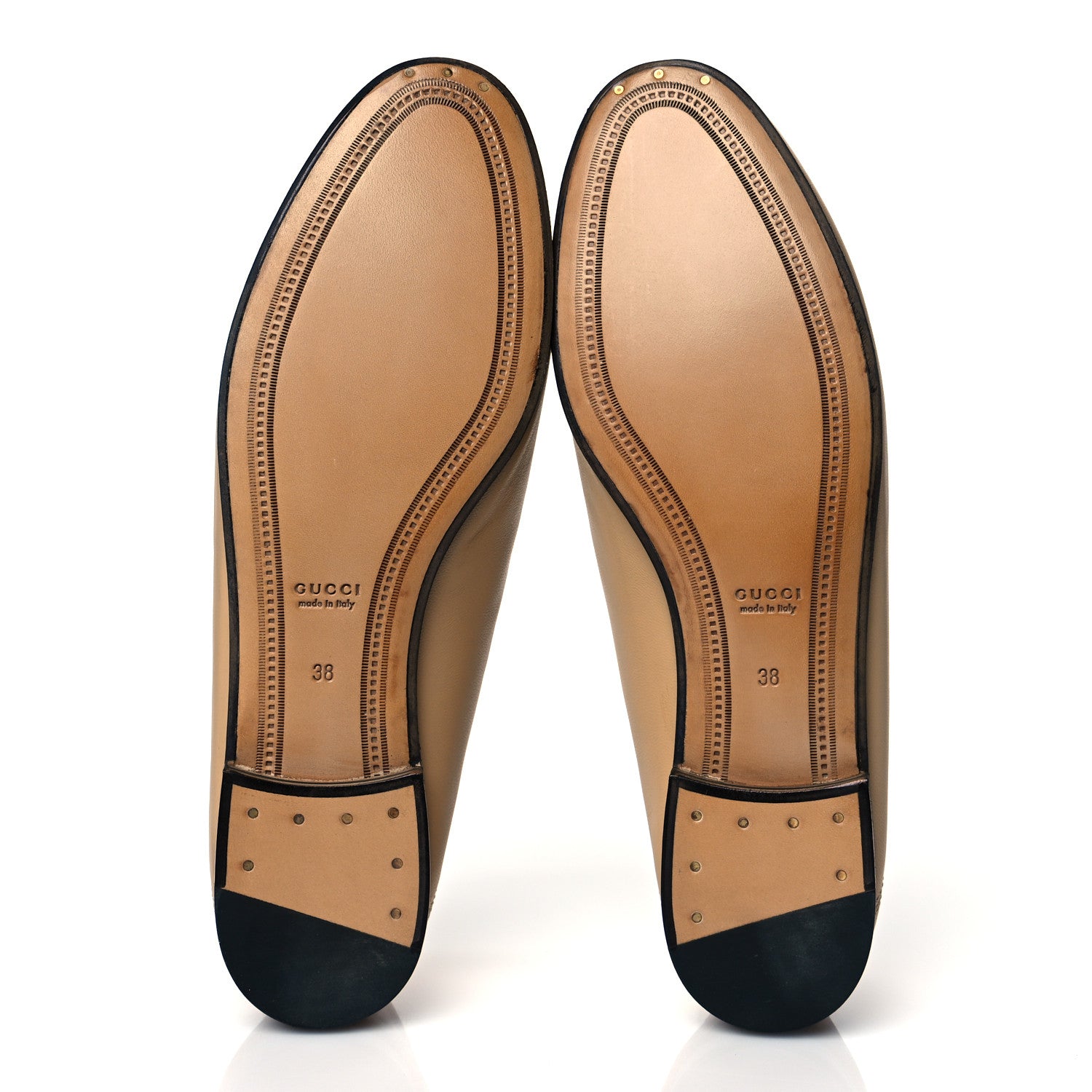 Gucci Lambskin Womens Brixton Horsebit Loafers 38 Wheat 5 of 9