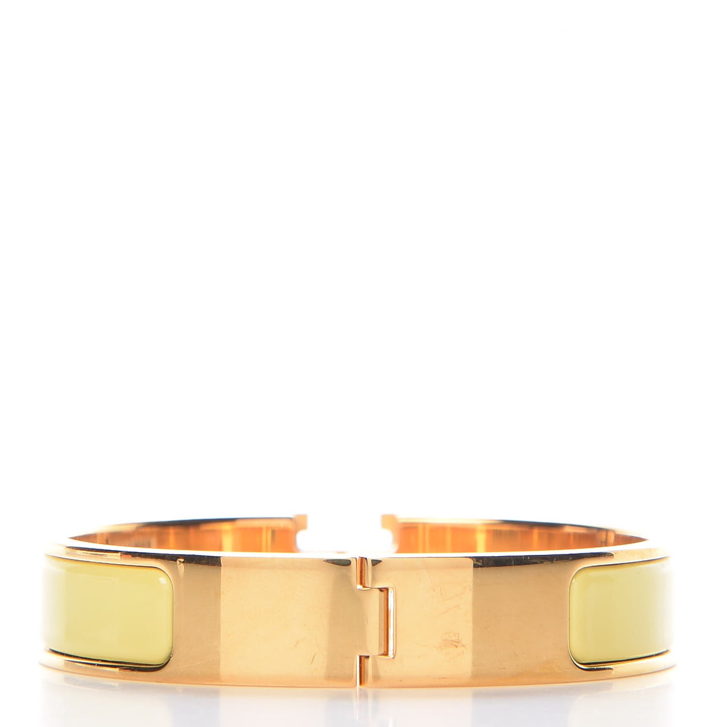 Enamel Narrow Clic Clac H Bracelet PM Jaune Citron