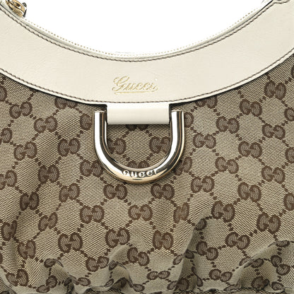 Gucci Monogram Medium D Gold Ring Hobo White 8 of 11