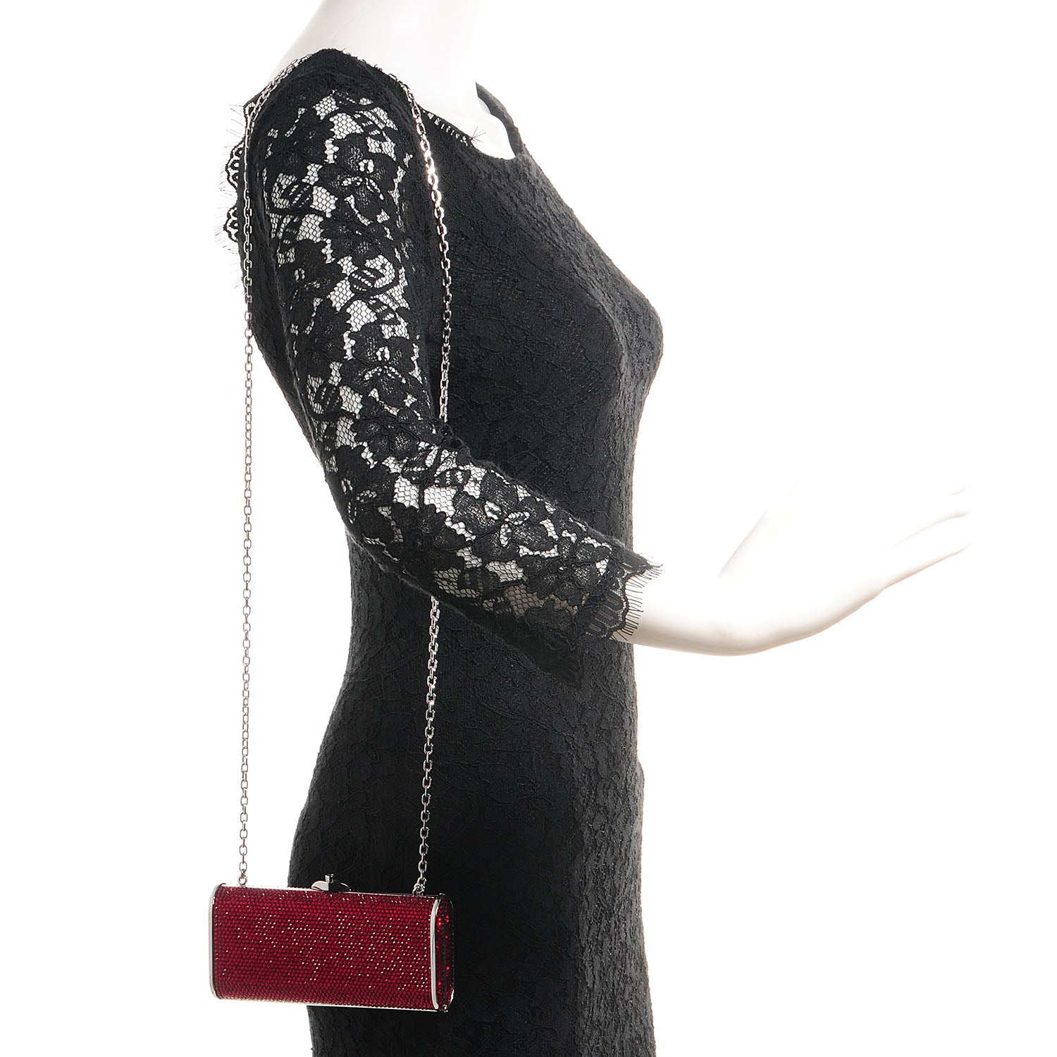 Judith Leiber Crystal Minaudiere Clutch Red 2 of 8