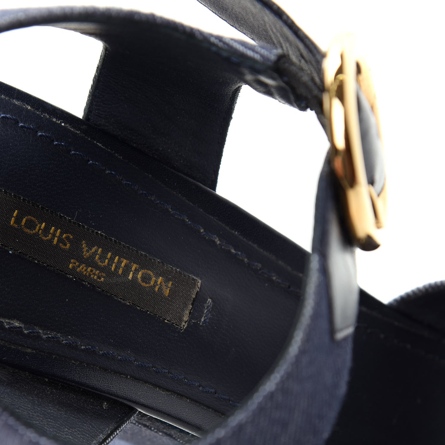 Louis Vuitton Canvas Blue Shore Wedge Sandal 36 Marine 8 of 11