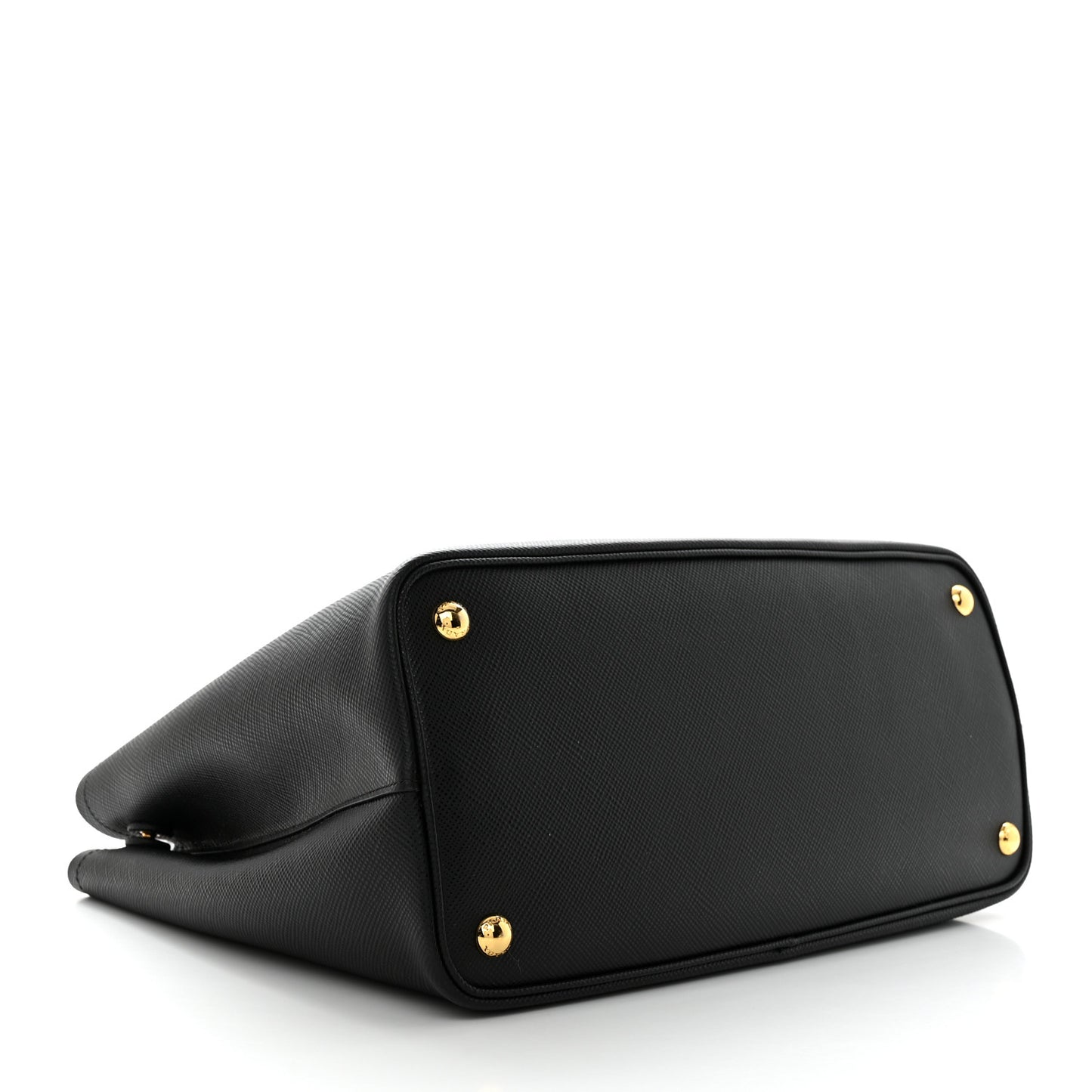 Saffiano Cuir Medium Double Bag Black Fuoco