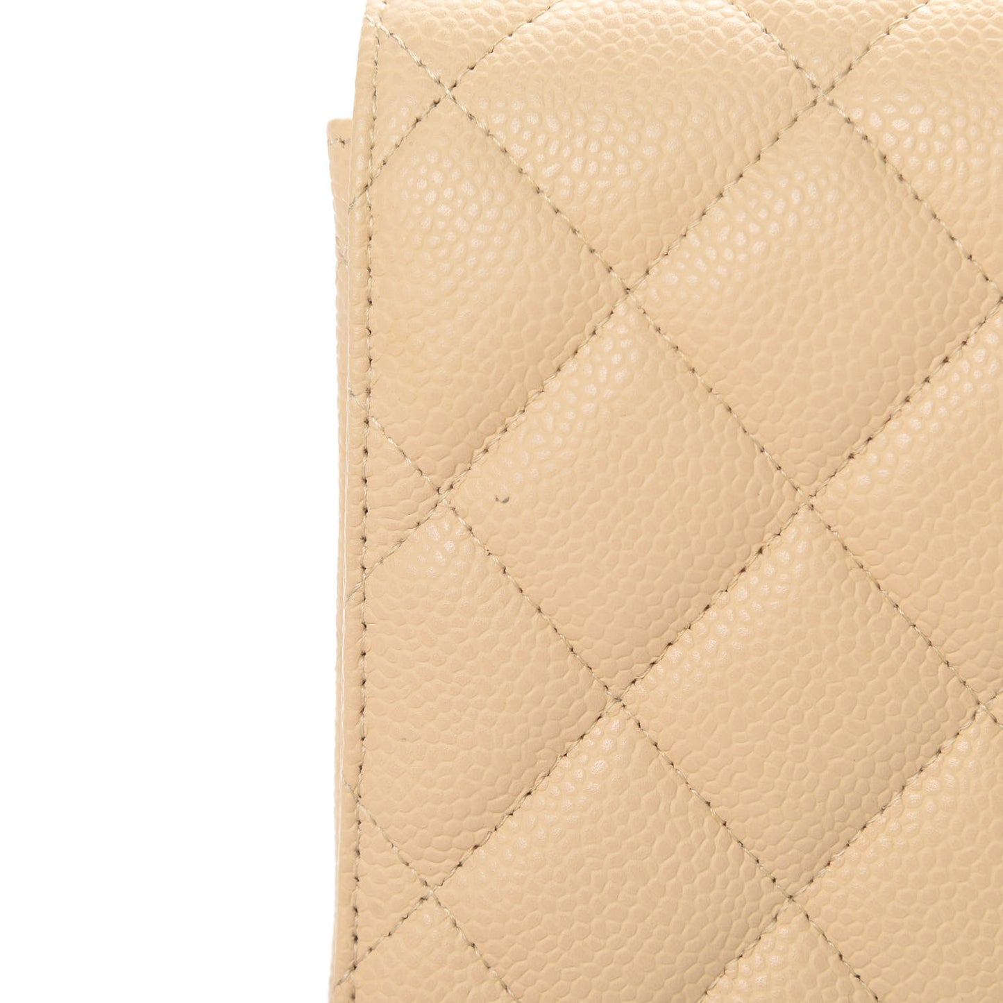 Caviar Quilted Jumbo Single Flap Beige Clair