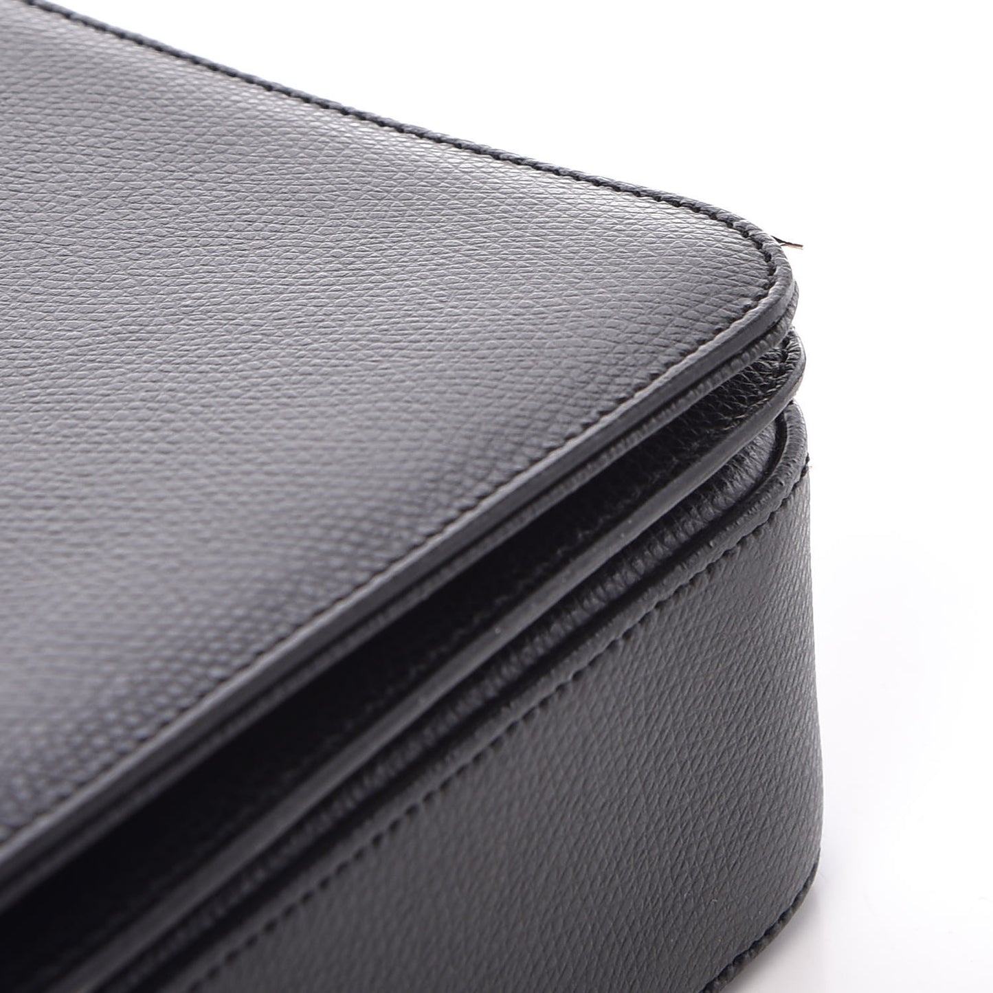 Textured Calfskin Medium Classic Monogram Universite Bag Black