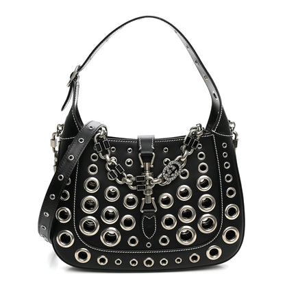 Gucci Calfskin Ha Ha Ha Jackie 1961 Eyelet Hobo Black 1 of 9