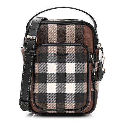 Burberry House Check Canvas Calfskin Wyatt Crossbody Dark Birch Brown 1 of 12