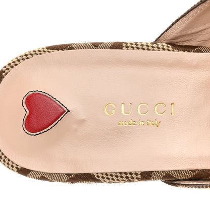 Gucci Monogram Jumbo GG Malaga Kid Womens Princetown Slippers 41 Camel Ebony New Acero Beige 8 of 8