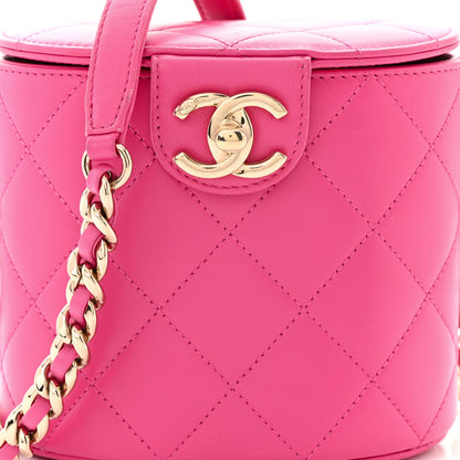 Chanel Lambskin Resin Elegant Chain Vanity Case Dark Pink 8 of 10