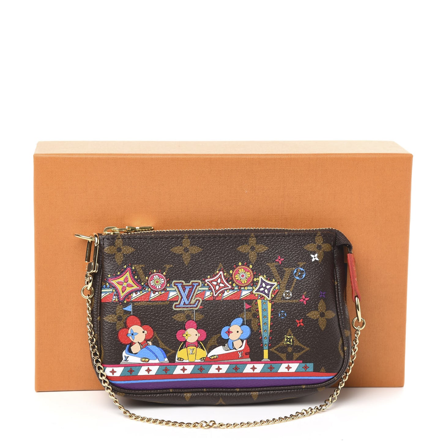 Monogram 2020 Christmas Animation Bumper Cars Mini Pochette Accessories Coquelicot