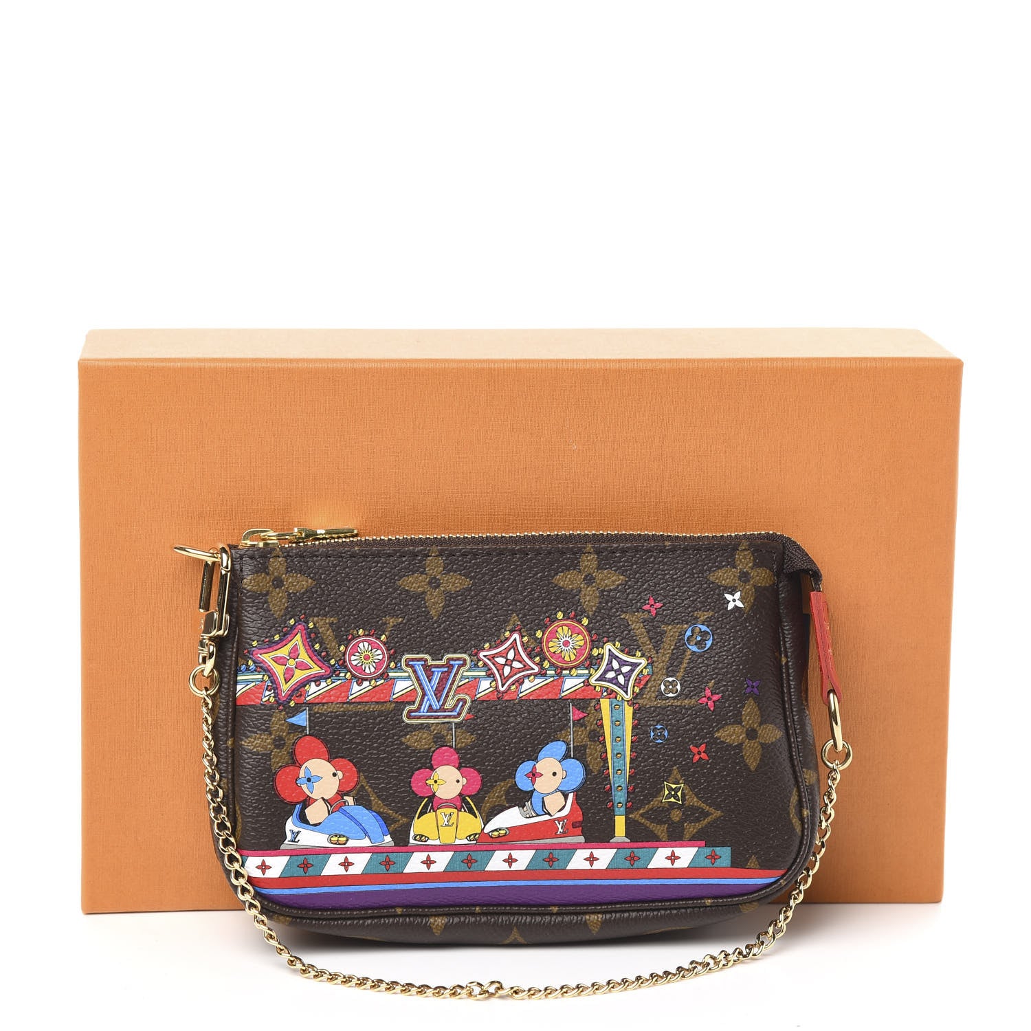 Louis Vuitton Monogram 2020 Christmas Animation Bumper Cars Mini Pochette Accessories Coquelicot 8 of 8