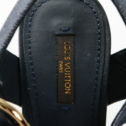 Louis Vuitton Canvas Blue Shore Wedge Sandal 38 Marine 7 of 7