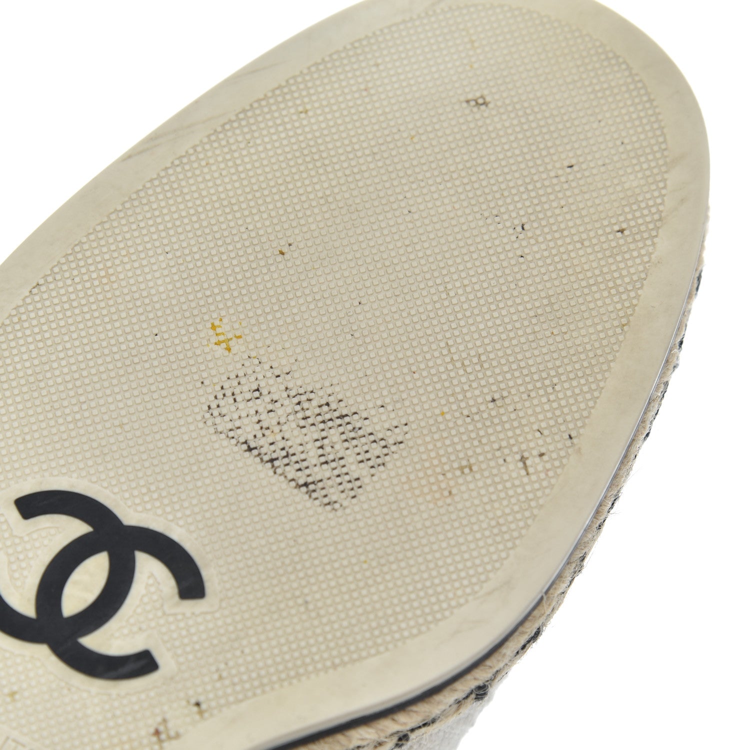 Chanel Toile Cap Toe Espadrille Wedges 36.5 Beige Black 12 of 17
