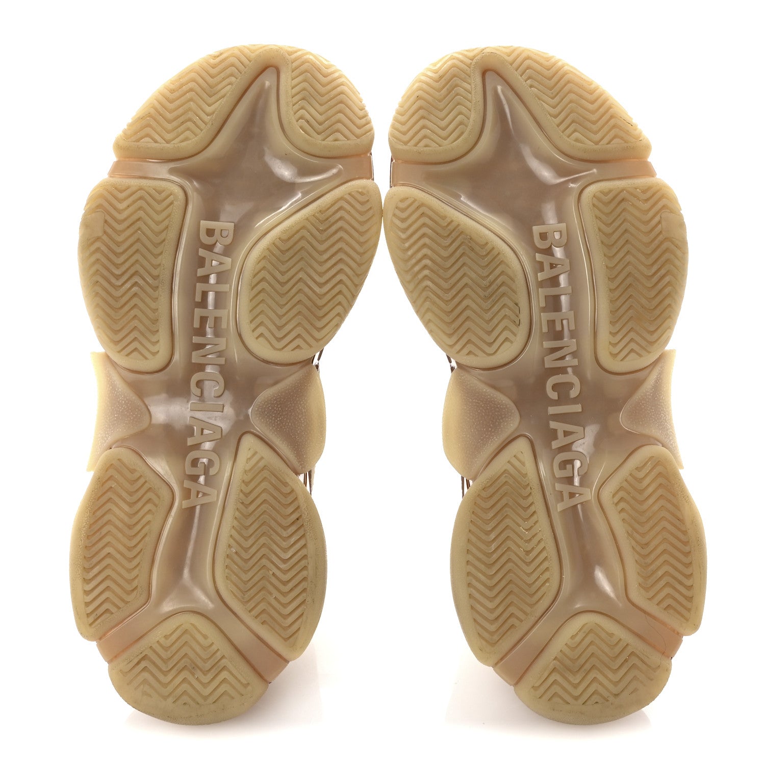 Balenciaga Fabric Mesh Clear Sole Womens Triple S Sneakers 38 Beige 6 of 9