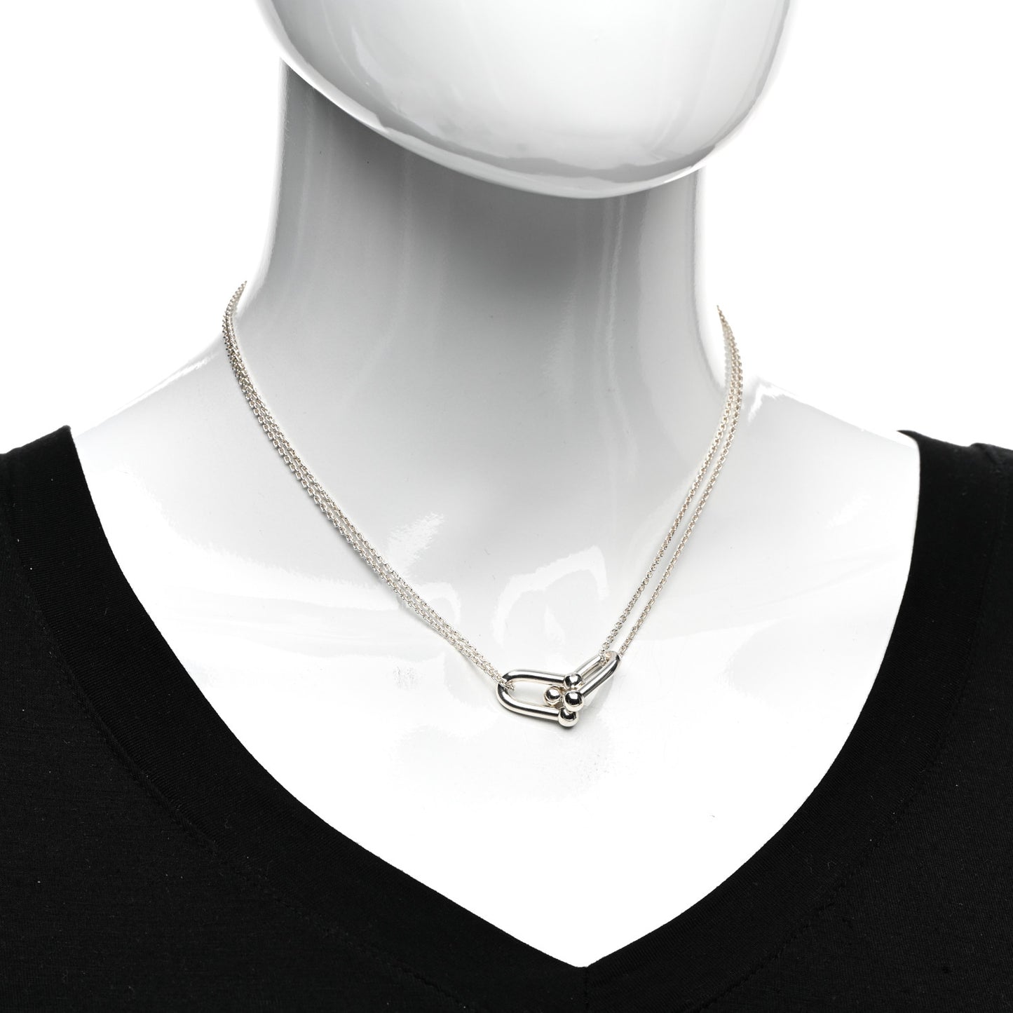 Sterling Silver Double HardWear Link Pendant Necklace