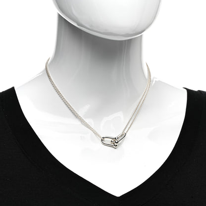 Tiffany Sterling Silver Double HardWear Link Pendant Necklace 2 of 4