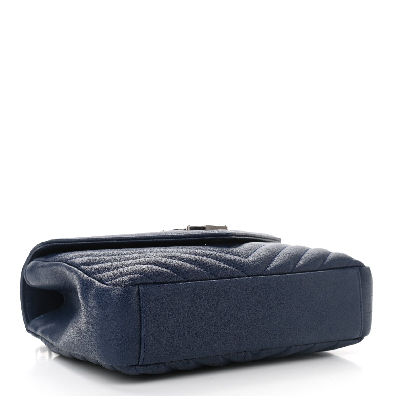 Saint Laurent Sheepskin Matelasse Monogram Medium College Bag Navy 4 of 10