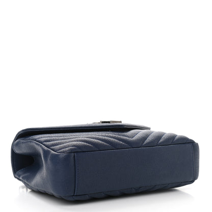 Saint Laurent Sheepskin Matelasse Monogram Medium College Bag Navy 4 of 10