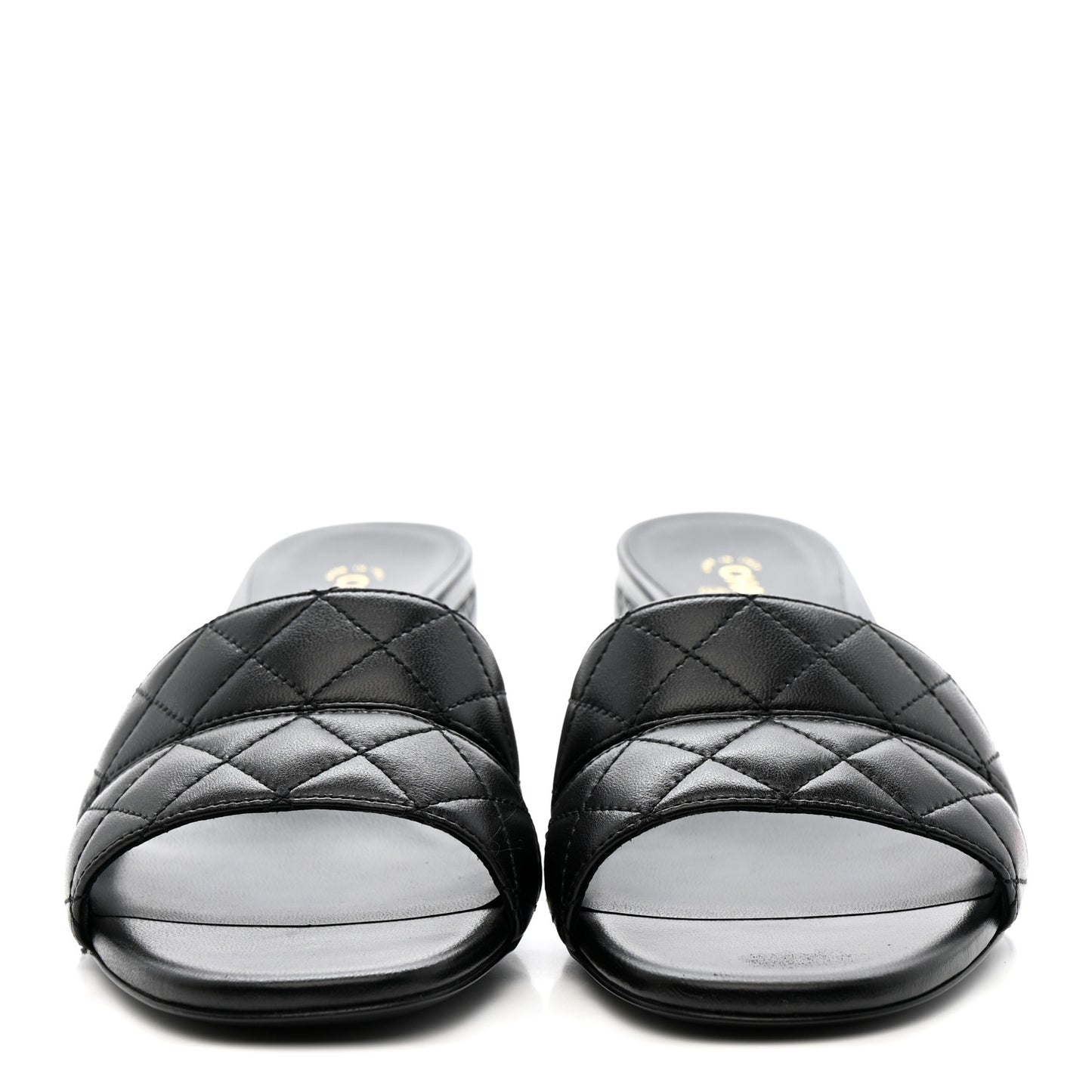 Lambskin Quilted CC Mules Sandals 39 Black