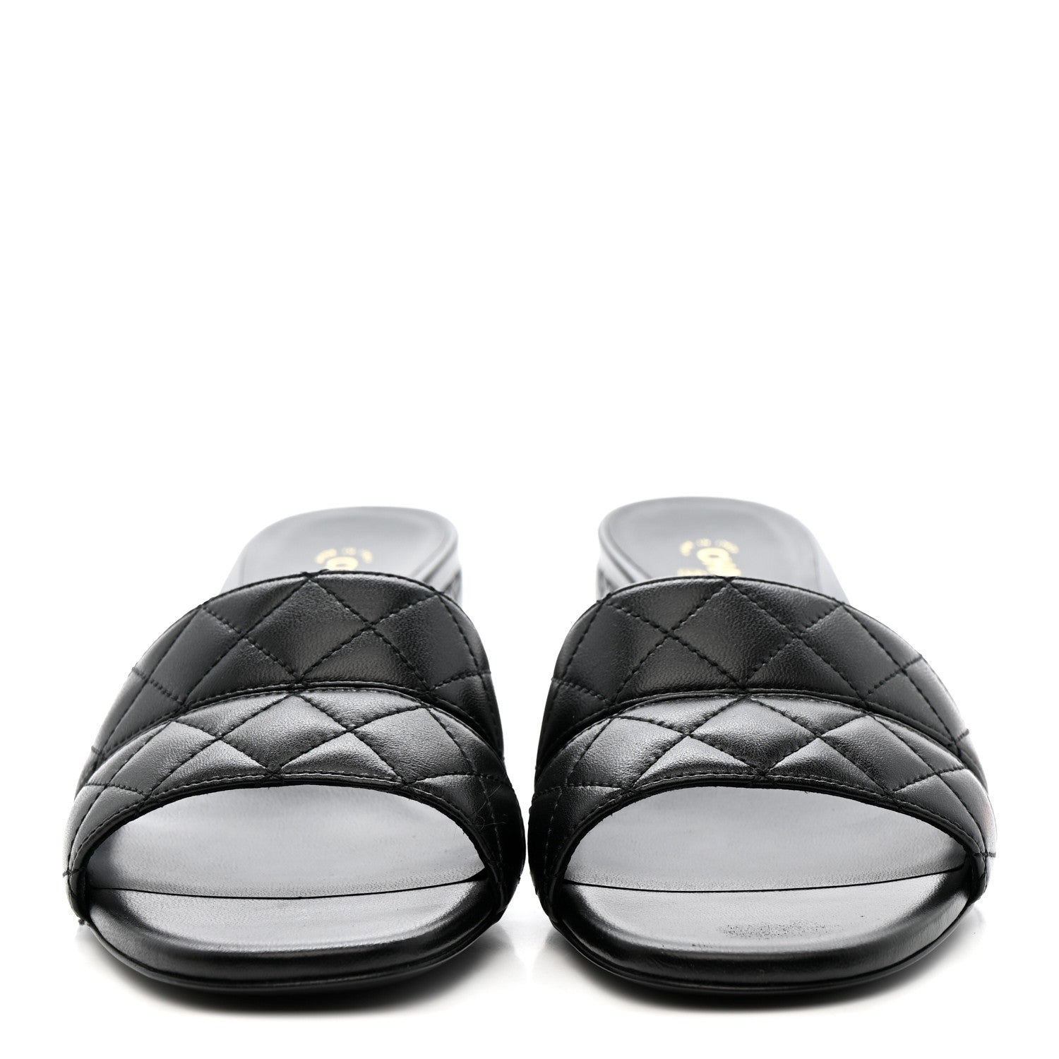 Chanel Lambskin Quilted CC Mules Sandals 39 Black 3 of 10