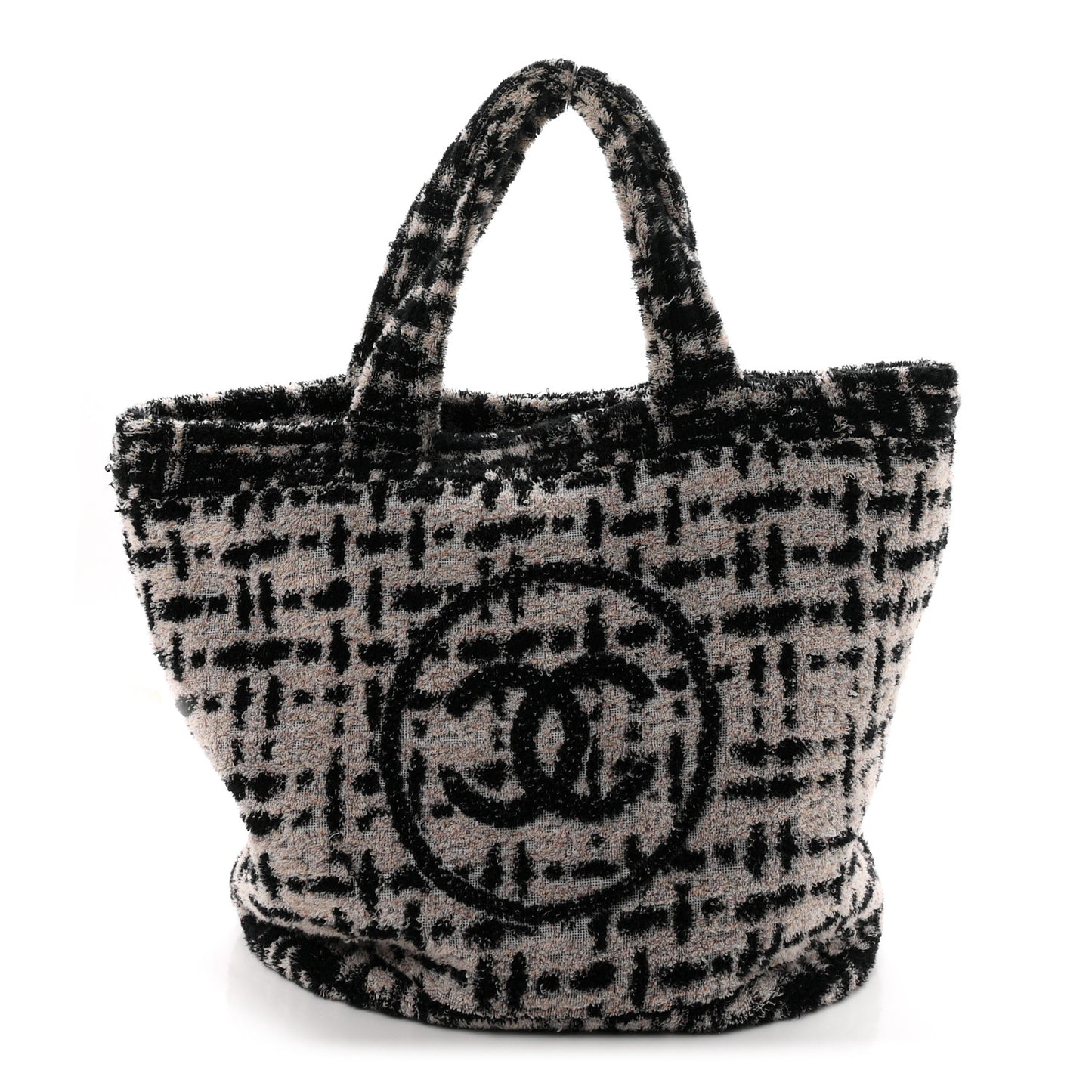 Terry Cotton CC Beach Tote Towel Set White Black