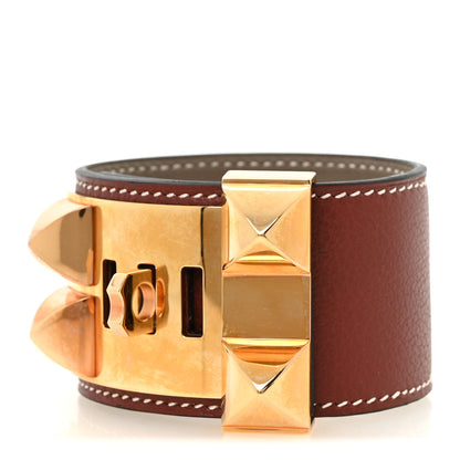 Hermes Swift Collier De Chien CDC Bracelet T3 Rouge H 3 of 5