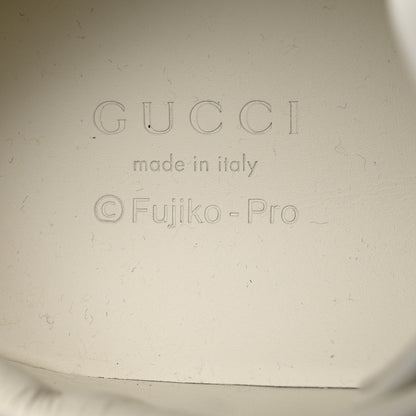 Gucci X DORAEMON Calfskin Fujiko Embroidered Womens Ace Sneakers 37 White Green 7 of 9