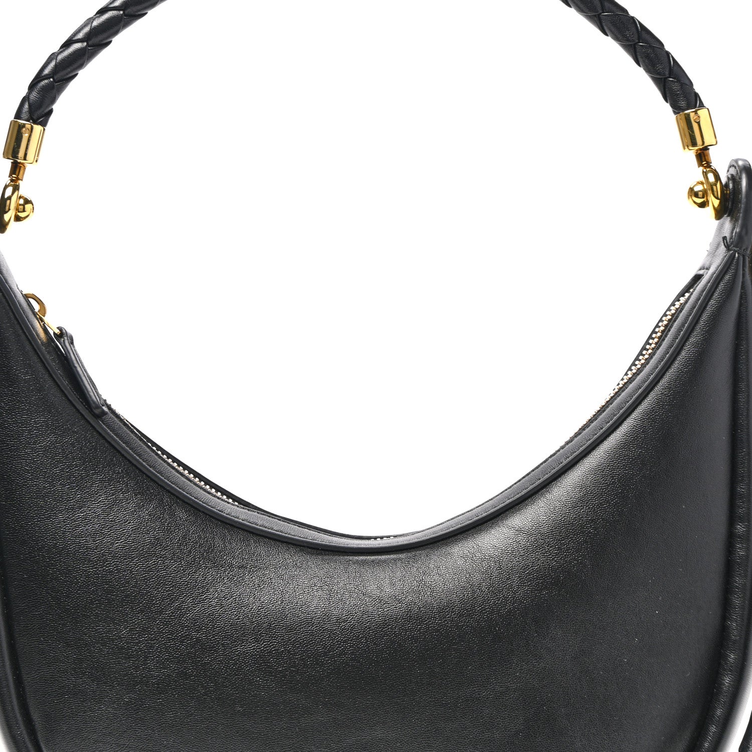 Bottega Veneta Smooth Calfskin Hula Hoop Shoulder Bag Black 9 of 12