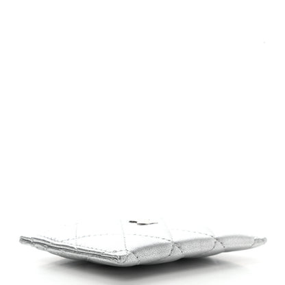 Chanel Metallic Lambskin Quilted Card Holder Silver 4 of 8