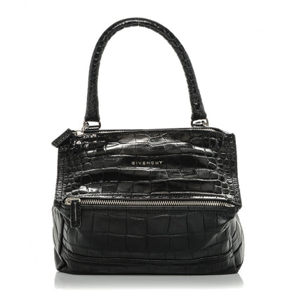 Givenchy Calfskin Crocodile Embossed Small Pandora Black 1 of 7