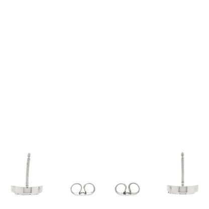Tiffany 18K White Gold Turquoise T Circle Earrings 3 of 4