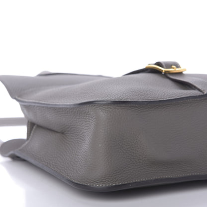 Hermes Taurillon Clemence Halzan 31 GM Etain 6 of 9