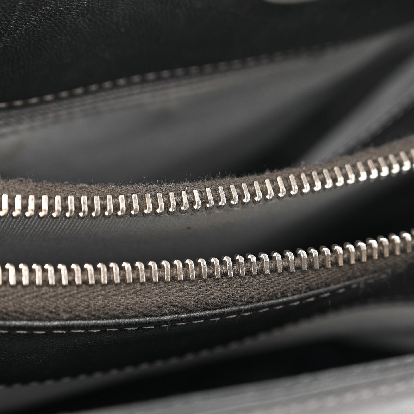 Sheepskin Chevron Quilted Mademoiselle Vintage Shopping Tote Dark Grey