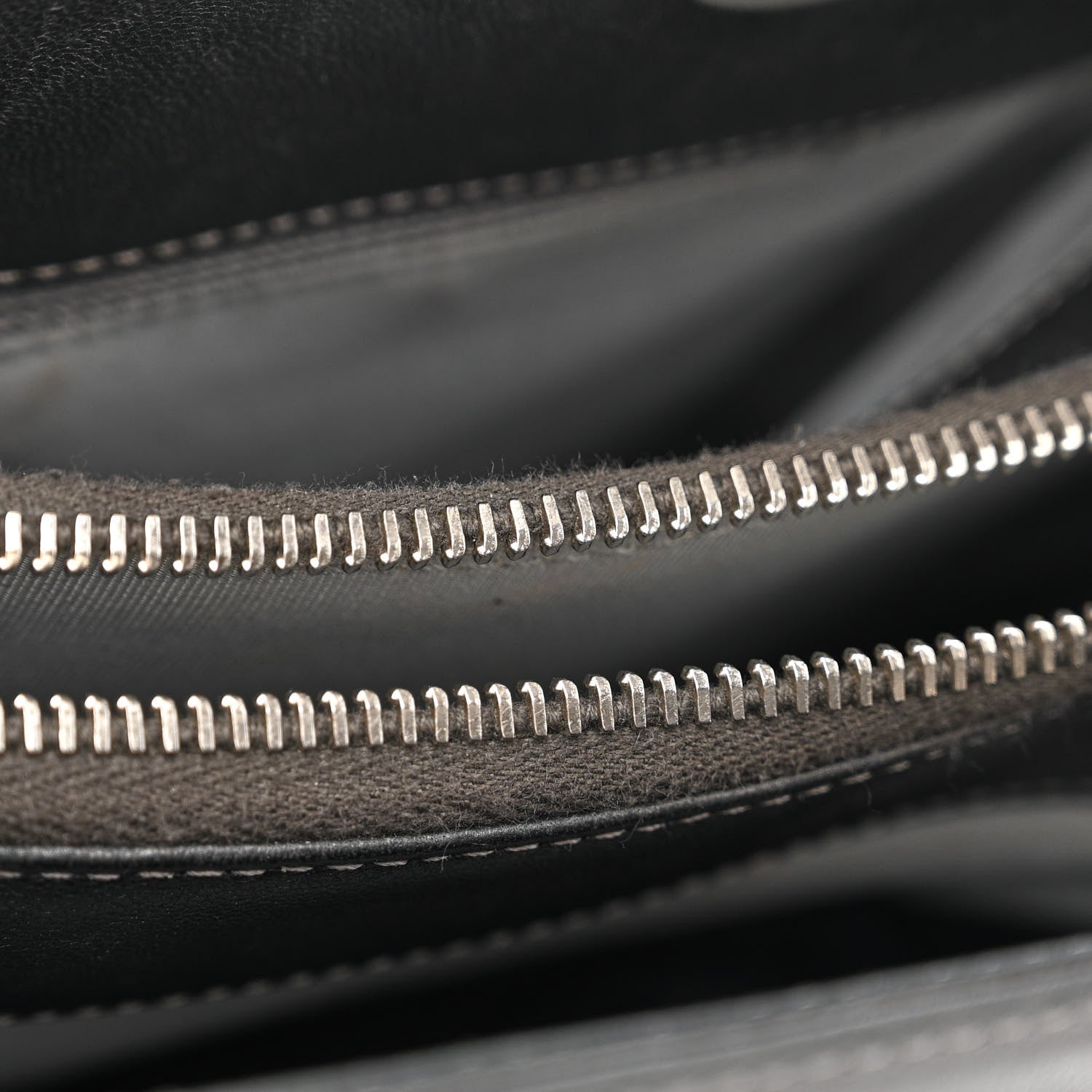 Chanel Sheepskin Chevron Quilted Mademoiselle Vintage Shopping Tote Dark Grey 11 of 12