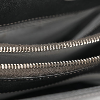 Chanel Sheepskin Chevron Quilted Mademoiselle Vintage Shopping Tote Dark Grey 11 of 12