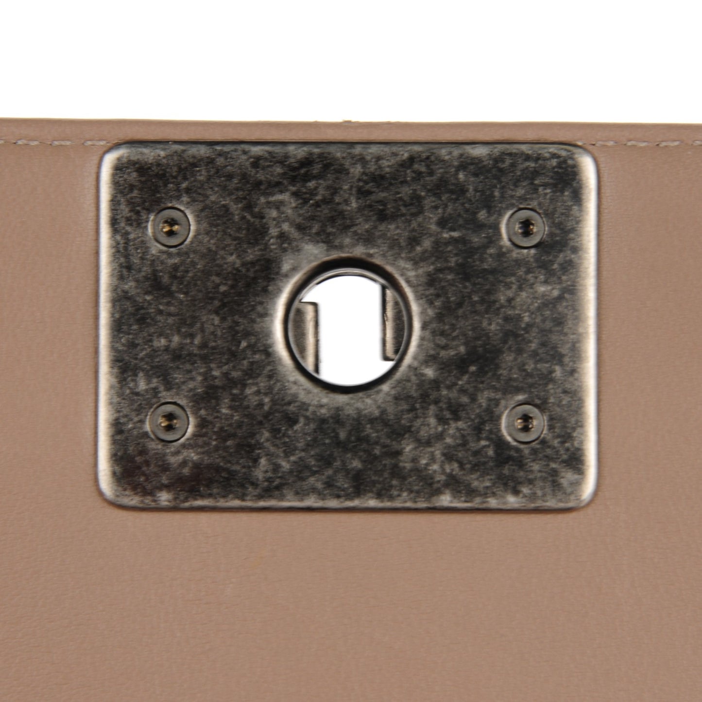 Calfskin Chevron Quilted Small Boy Flap Beige