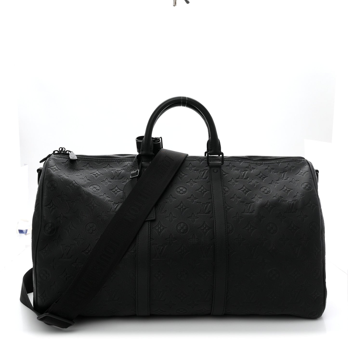 Calfskin Shadow Monogram Keepall Bandouliere 50 Black