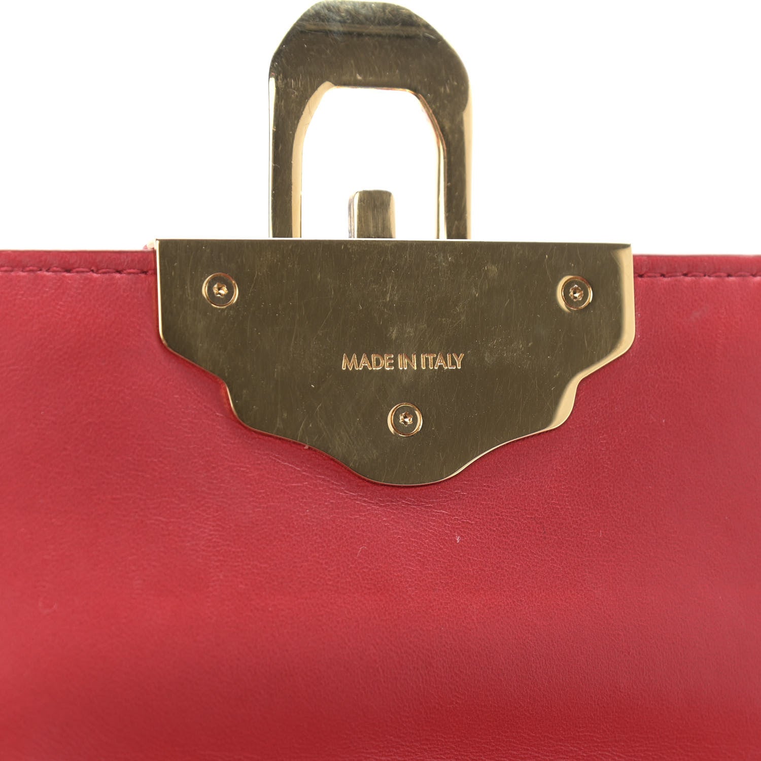Dolce & Gabbana Lambskin Watersnake Embellished Lucia Shoulder Bag Red 12 of 19