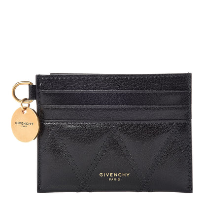 Givenchy Goatskin Diamond Quilted GV3 Card Holder Black 1 of 6