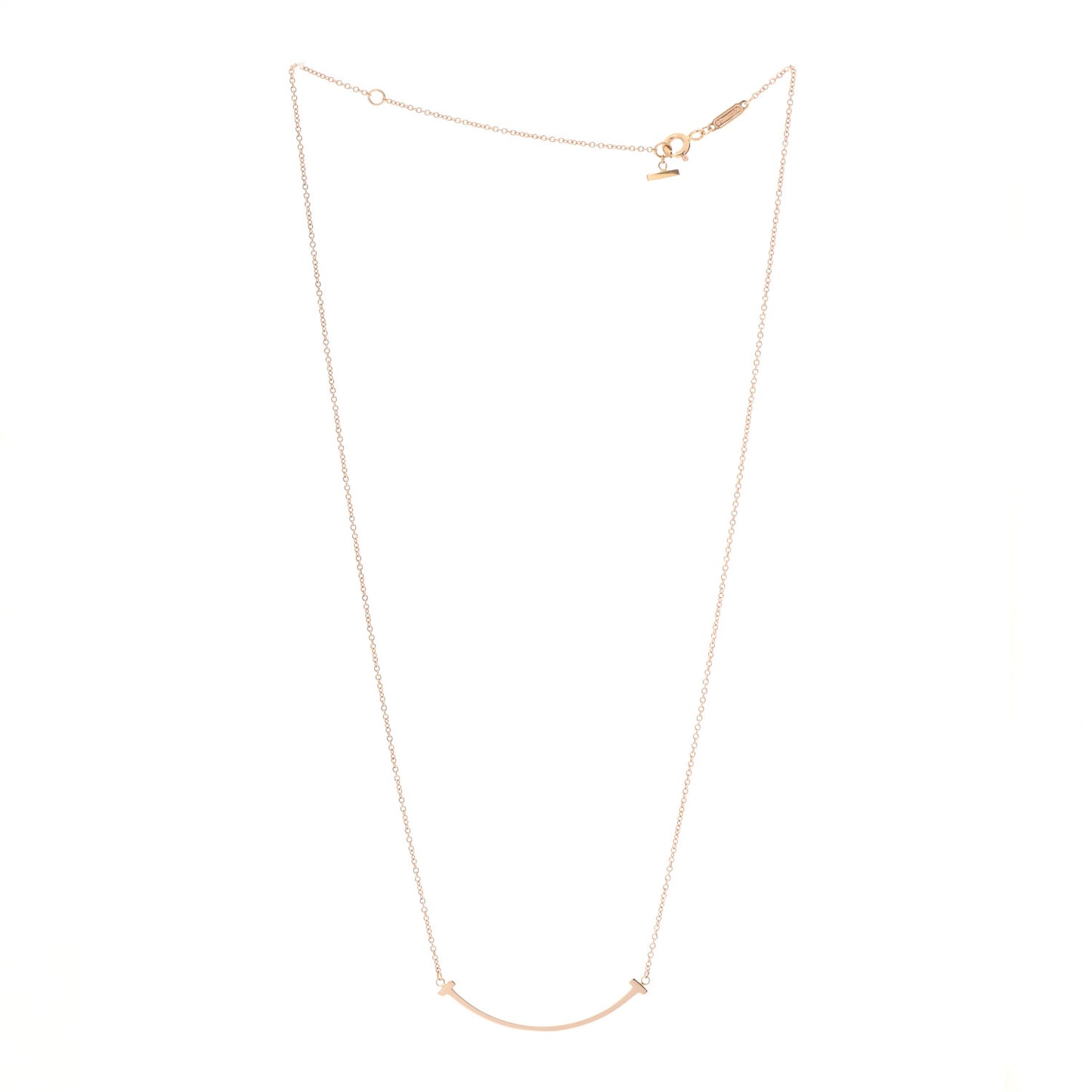 18K Rose Gold Small T Smile Pendant Necklace