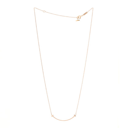 Tiffany 18K Rose Gold Small T Smile Pendant Necklace 3 of 6