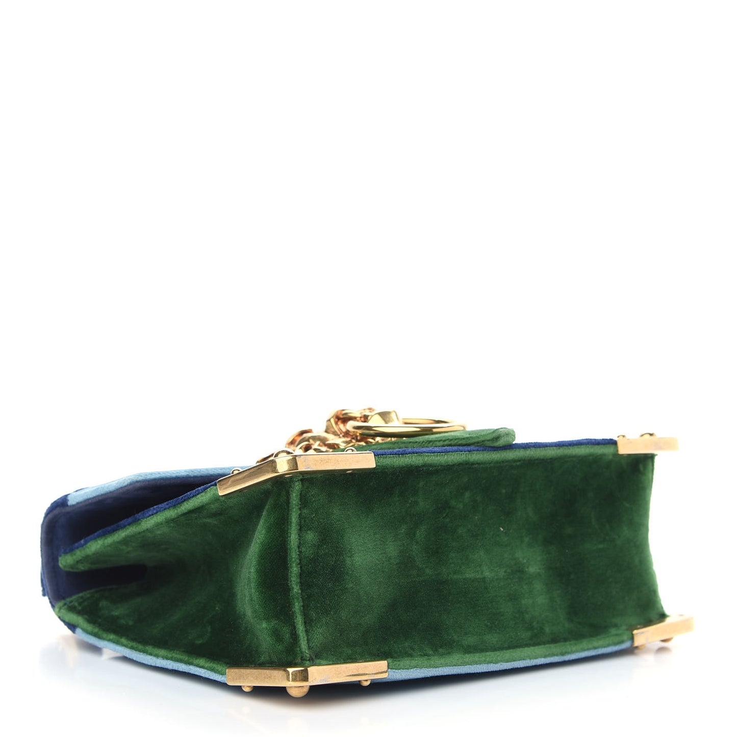 Velluto Lions Head Cahier Shoulder Bag Azzurro