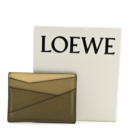 Loewe Calfskin Puzzle Colorblock Card Holder Clay Green 8 of 8