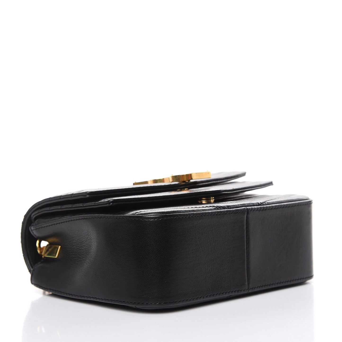 Lambskin Matelasse Chevron Monogram Small Sulpice Bag Black