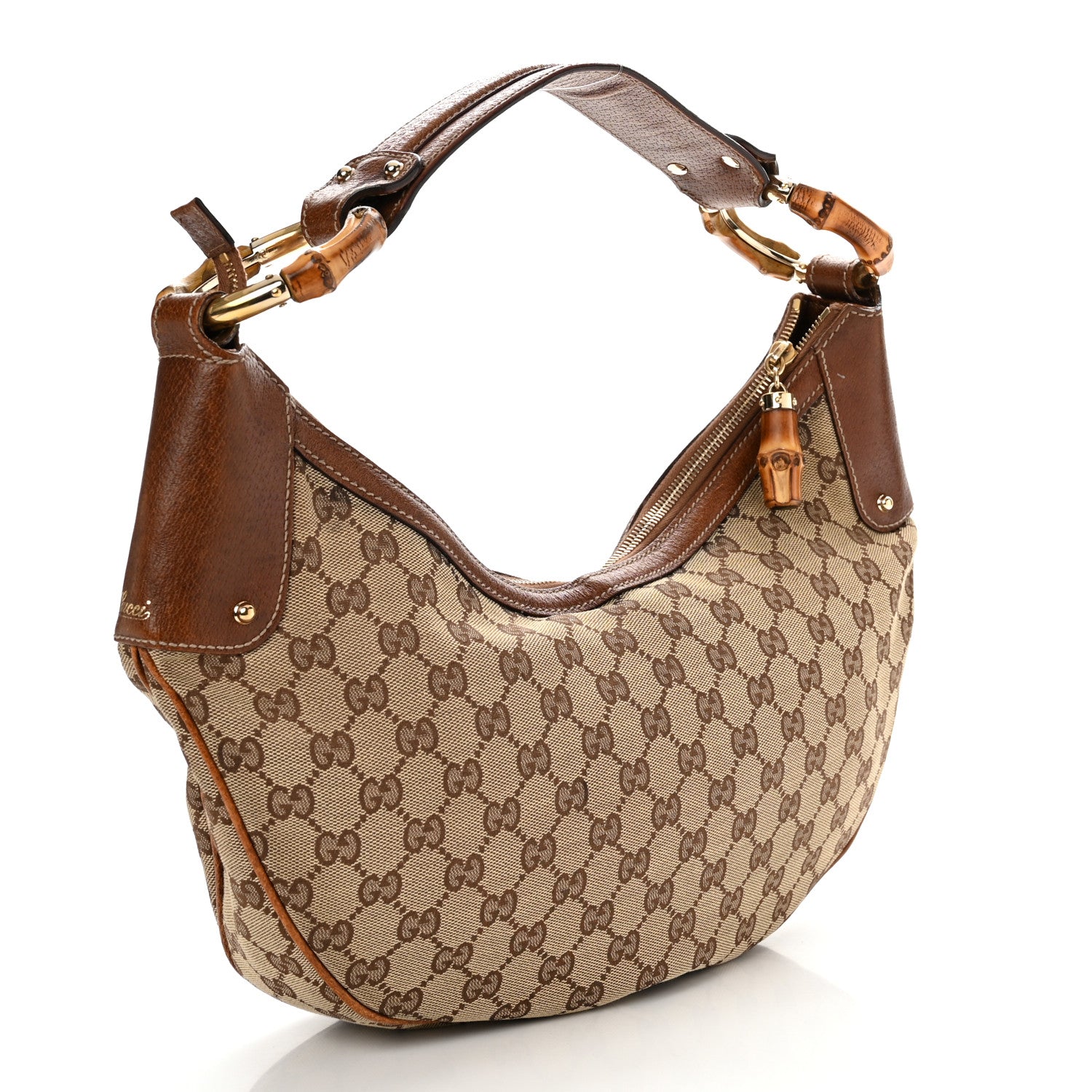 Gucci Monogram Bamboo Ring Hobo Brown 2 of 11
