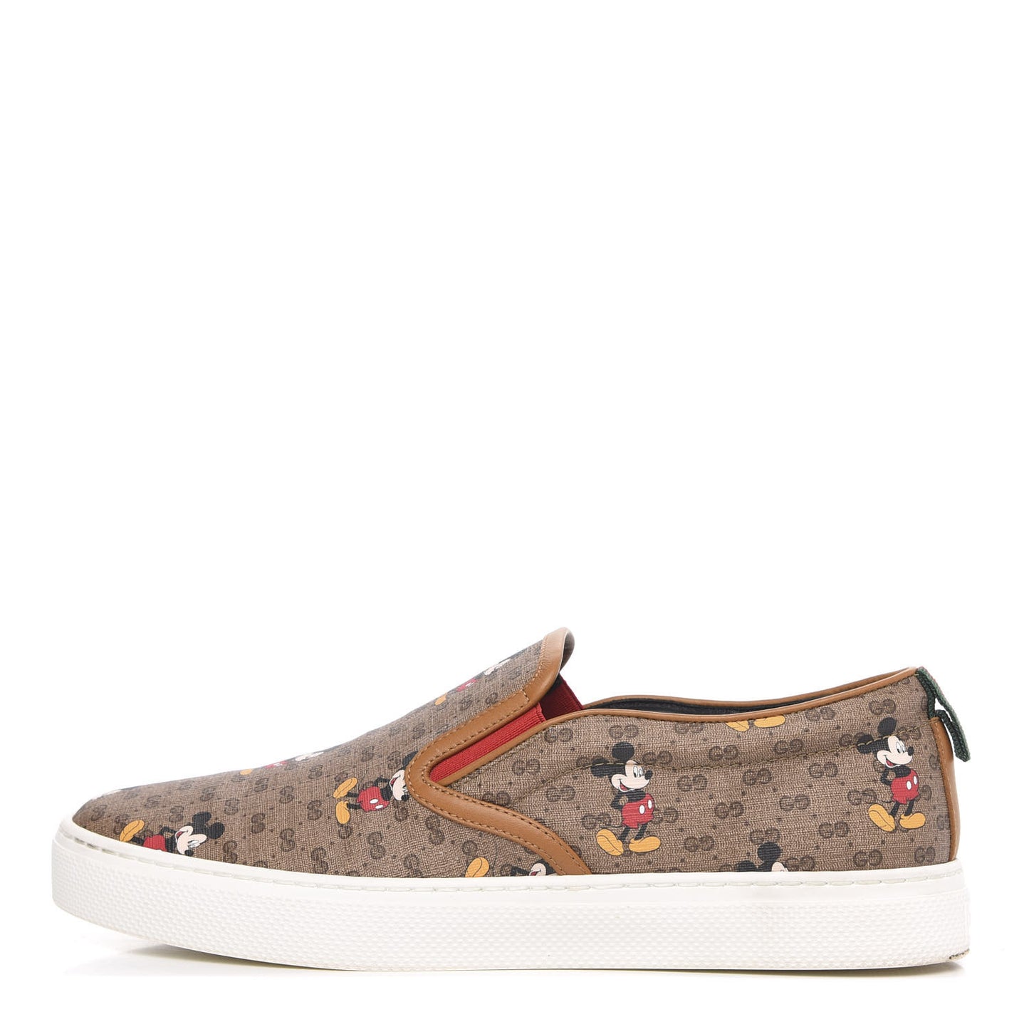 X DISNEY Mini Vintage GG Supreme Monogram Mickey Mouse Mens Slip-On Sneakers 8.5 Beige Vintage Sun Oil