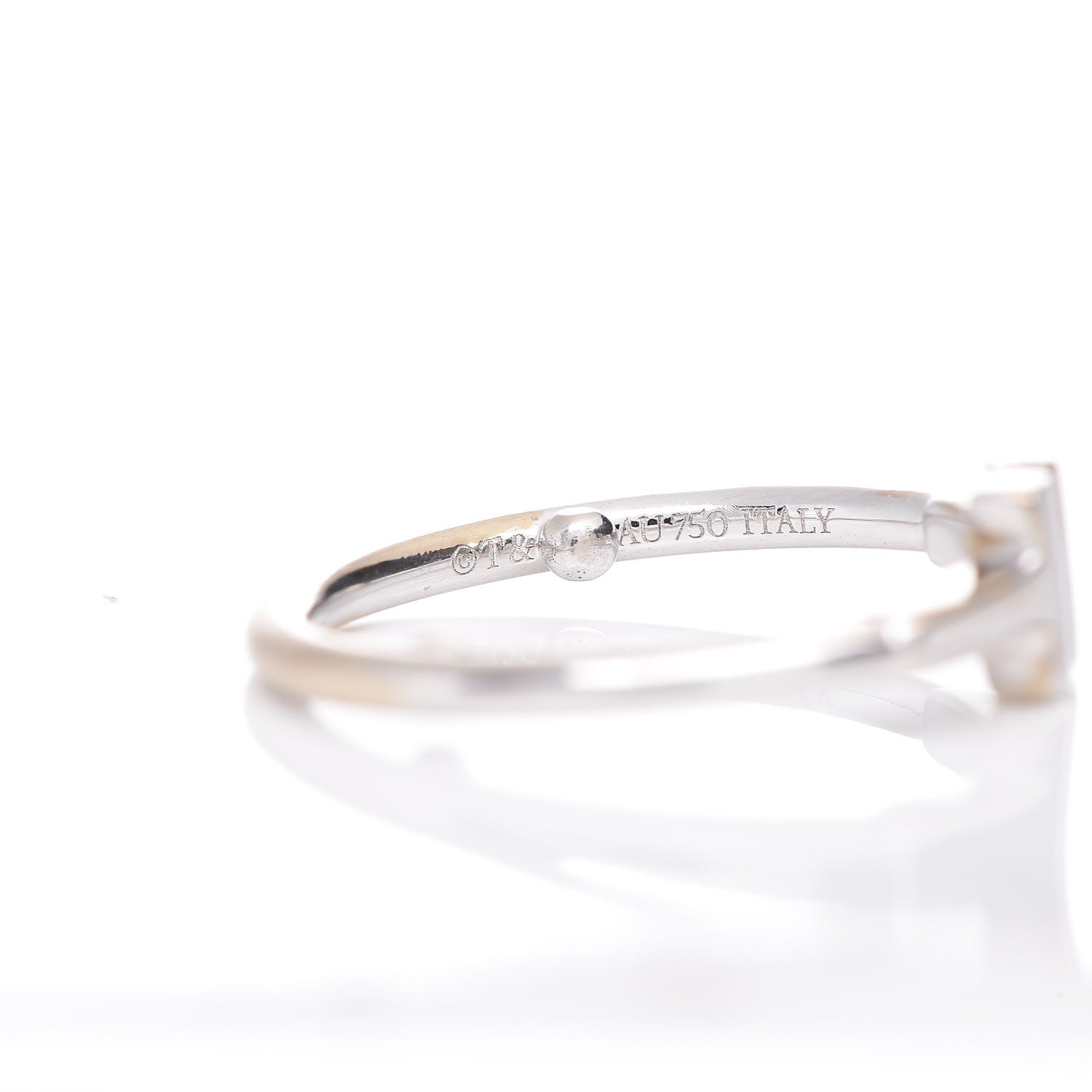 Tiffany 18K White Gold T Wire Ring 54 7 9 of 9