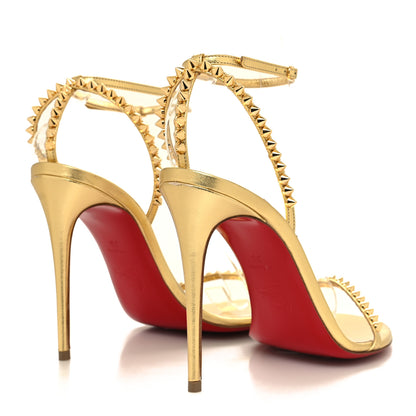 Christian Louboutin Metallic Kid Spiked So Me 100 Sandals 38 Gold 4 of 8