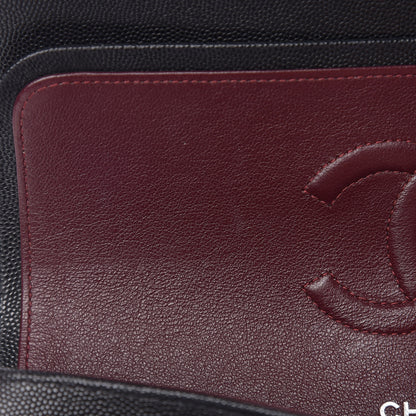 Chanel Caviar Chevron Quilted Medium Double Flap Black 8 of 11